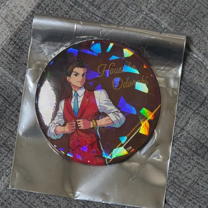 [BUNJANG] Ace Attorney Hosuke Odoroki Hologram Badge / *판매* 역전재판 오도로키 호스케 홀로그램 캔뱃지