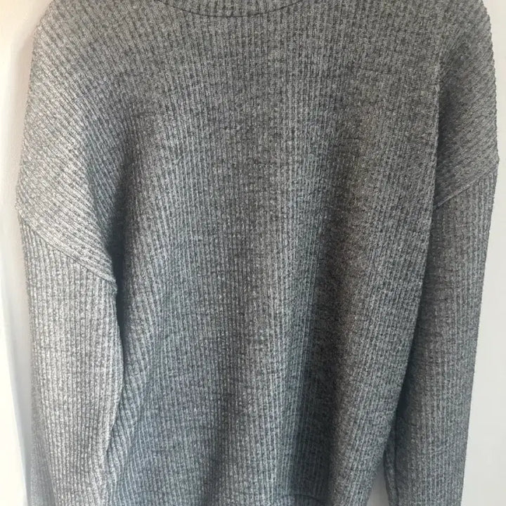 [BUNJANG] Gray Ribbed Knit Sweater / 골지 니트