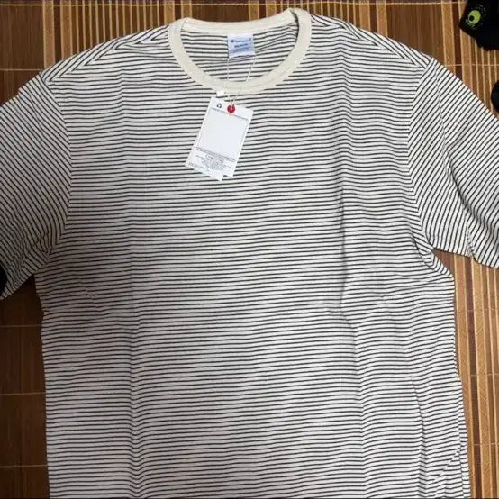 [BUNJANG] Champion Striped Short Sleeve T-Shirt / 챔피온 스트라이프 반팔 티셔츠