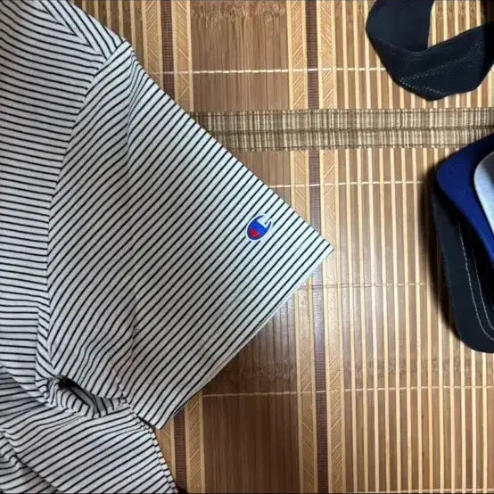 [BUNJANG] Champion Striped Short Sleeve T-Shirt / 챔피온 스트라이프 반팔 티셔츠