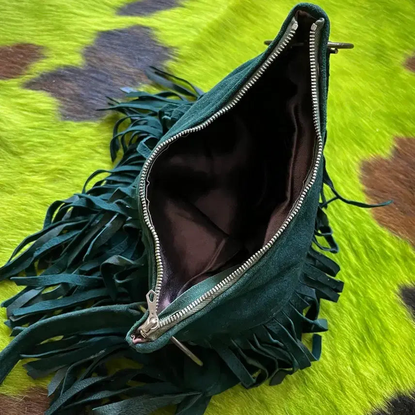 [BUNJANG] Vintage European Suede Leather Fringe Bag / 1940s-50s 오리지널 유로피안 빈티지 스웨이드 레더 프린지 백 가방