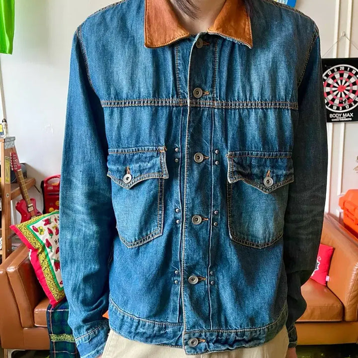 [BUNJANG] TAKEO KIKUCHI Vintage Denim Trucker Jacket / TAKEO KIKUCHI 타케오키쿠치 일본 빈티지 데님 트러커 자켓
