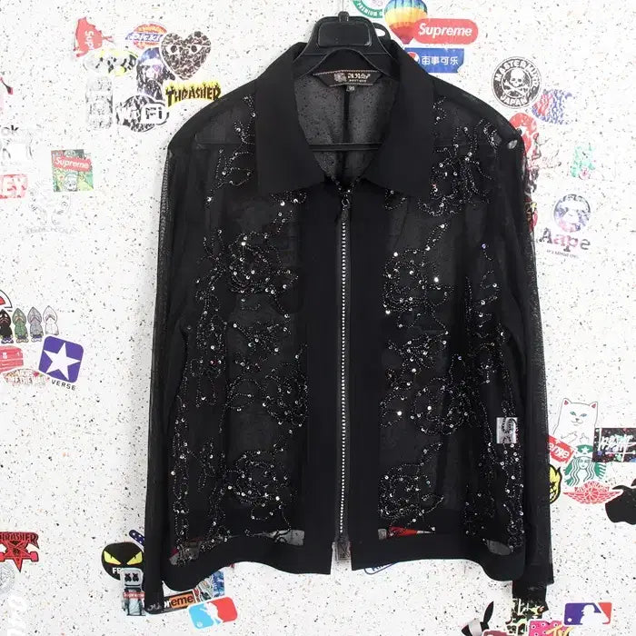 [BUNJANG] Kim Chang-sook Lace Zip-Up Shirt Blouse BK / 여성99 / 김창숙 레이스 집업 셔츠블라우스BK 33-24