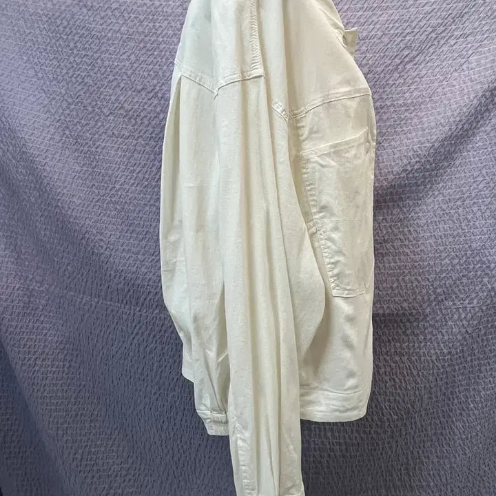 [BUNJANG] SYSTEM Linen Blend Shirt Jacket White / 시스템 SYSTEM 린넨 혼방 셔츠 자켓 화이트 55~66 여유핏