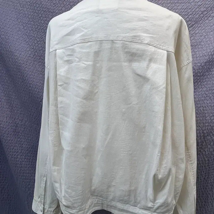 [BUNJANG] SYSTEM Linen Blend Shirt Jacket White / 시스템 SYSTEM 린넨 혼방 셔츠 자켓 화이트 55~66 여유핏
