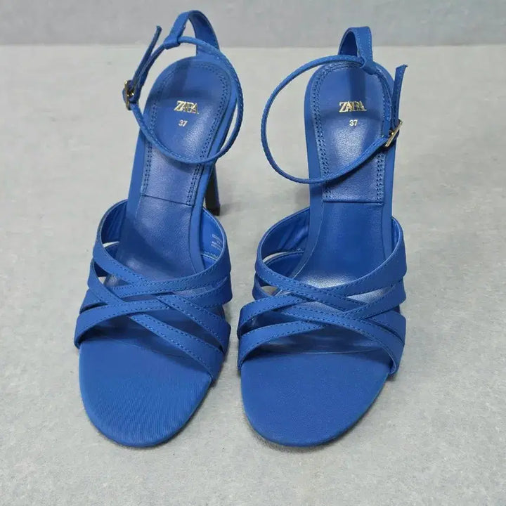 [BUNJANG] ZARA Blue Strap Heel Sandals / 자라 블루 스트랩 힐 샌들