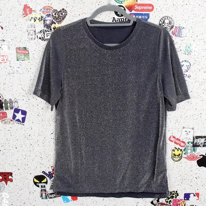 [BUNJANG] Flamingo Glitter Short-Sleeve T-Shirt NV / 여성55 / 플라밍고 글리터 반팔티셔츠NV 33-25