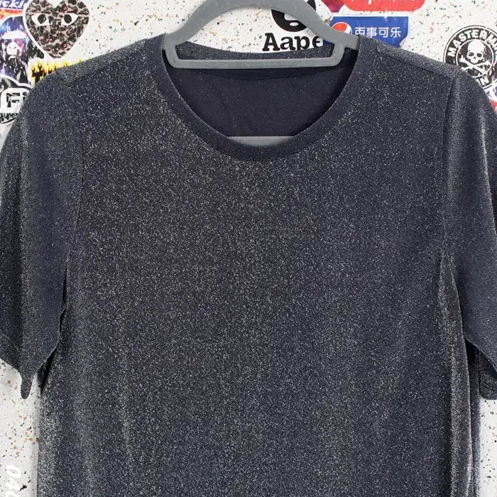 [BUNJANG] Flamingo Glitter Short-Sleeve T-Shirt NV / 여성55 / 플라밍고 글리터 반팔티셔츠NV 33-25