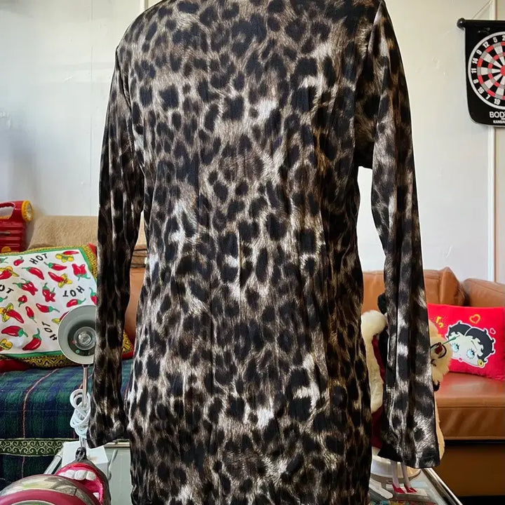 [BUNJANG] Vintage Leopard Print High-Neck Top / JPN 일본 빈티지 레오파드 호피 패턴 하이넥 탑