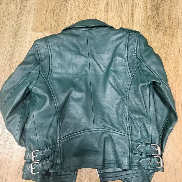 [BUNJANG] WATER BAKER Green Leather Rider Jacket / WATER BAKER 월터베이커 그린 레더 라이더 자켓