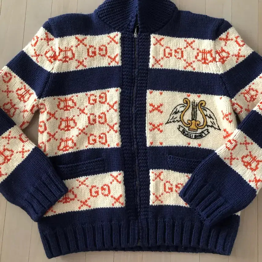 [BUNJANG] Gucci Band Knit Zip-Up Cardigan (M) / 정품 새상품  컨디션 구찌 밴드 니트 집업 가디건 M