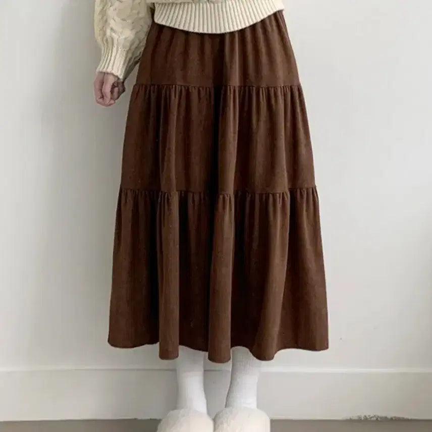 [BUNJANG] Corduroy Long Skirt / 코듀로이 캉캉 롱 스커트