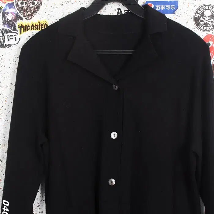 [BUNJANG] Bruel Simple Collar Neck Cardigan BK (Women&