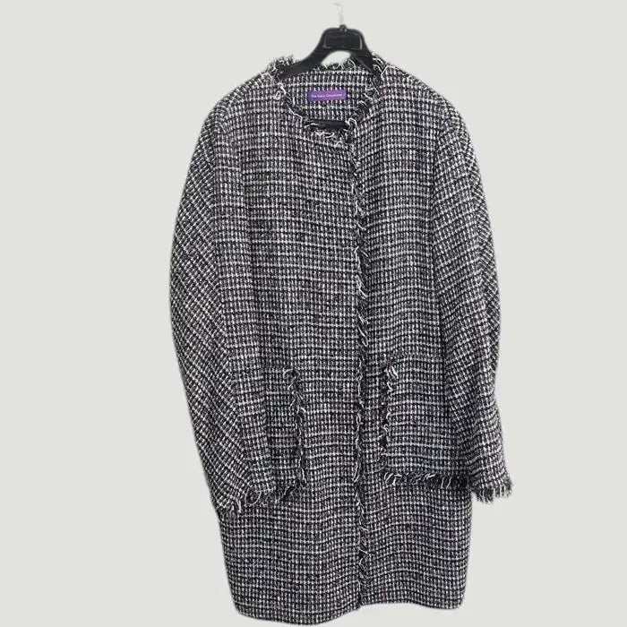 [BUNJANG] Aizde No Collar Tweed Long Jacket (Women&