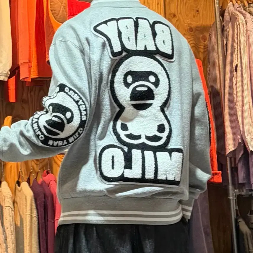 [BUNJANG] BAPE Milo Big Patch Cotton Varsity Jacket XXL / XXL 베이프 BABY 마일로 빅패치 코튼 바시티
