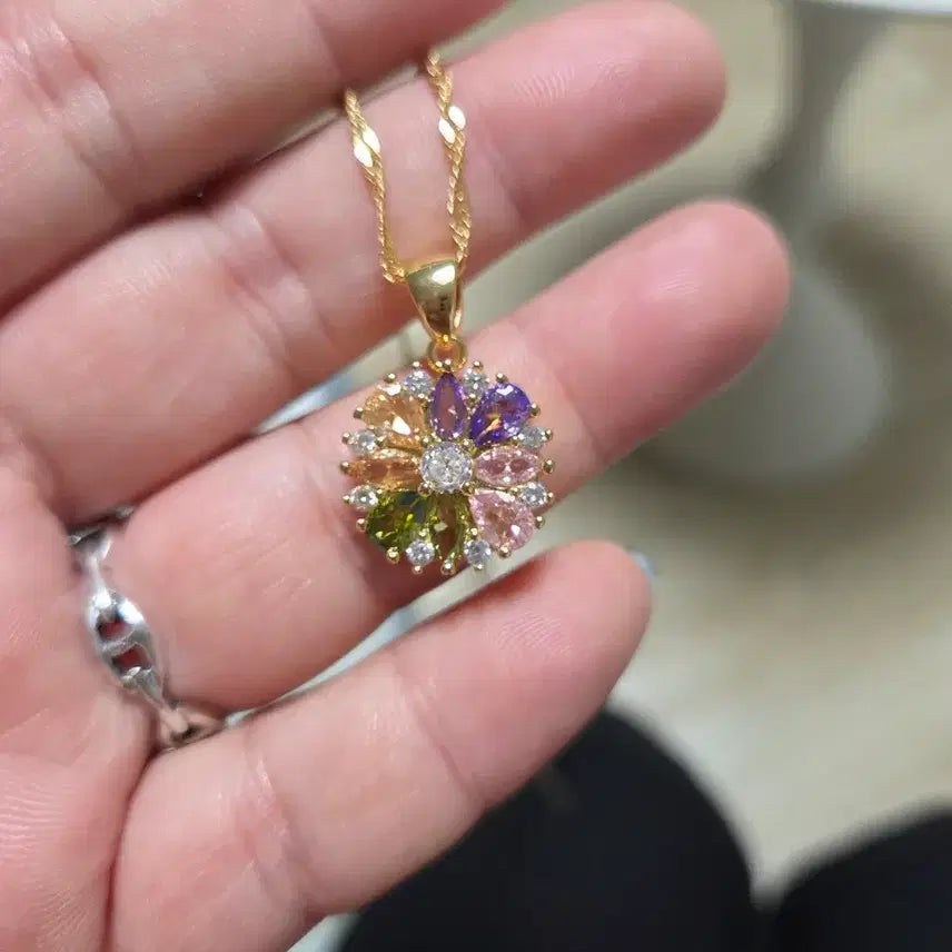 [SOLD OUT] 골드 플라워 큐빅 목걸이