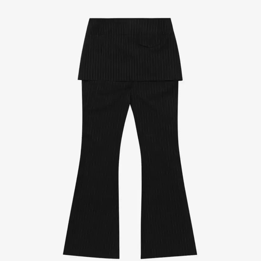 [BUNJANG] W.A.U Layered Boots-Cut Slacks - BLACK / 우알롱 Layered boots-cut slacks - BLACK
