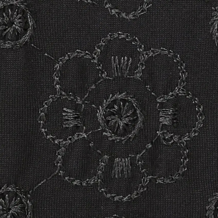[BUNJANG] TEAK Flower Embroidery Jersey Sleeve M / TEAK FLOWER EMBROIDERY JERSEY SLEEVE