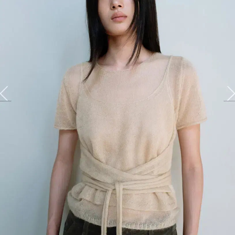 [BUNJANG] Monoha Mohair Knit &amp; Sleeveless Set / 모노하 모헤어 니트&amp;슬리브리스