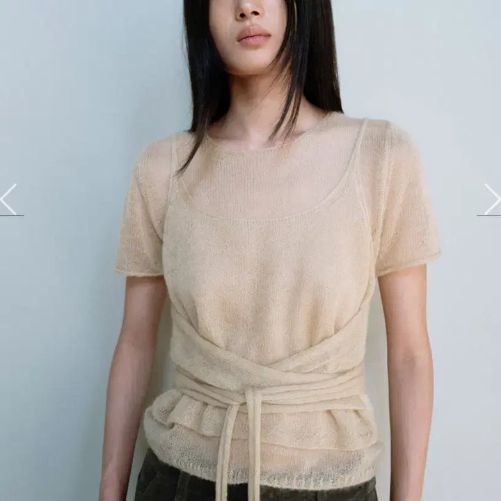 [BUNJANG] Monoha Mohair Knit &amp; Sleeveless Set / 모노하 모헤어 니트&amp;슬리브리스