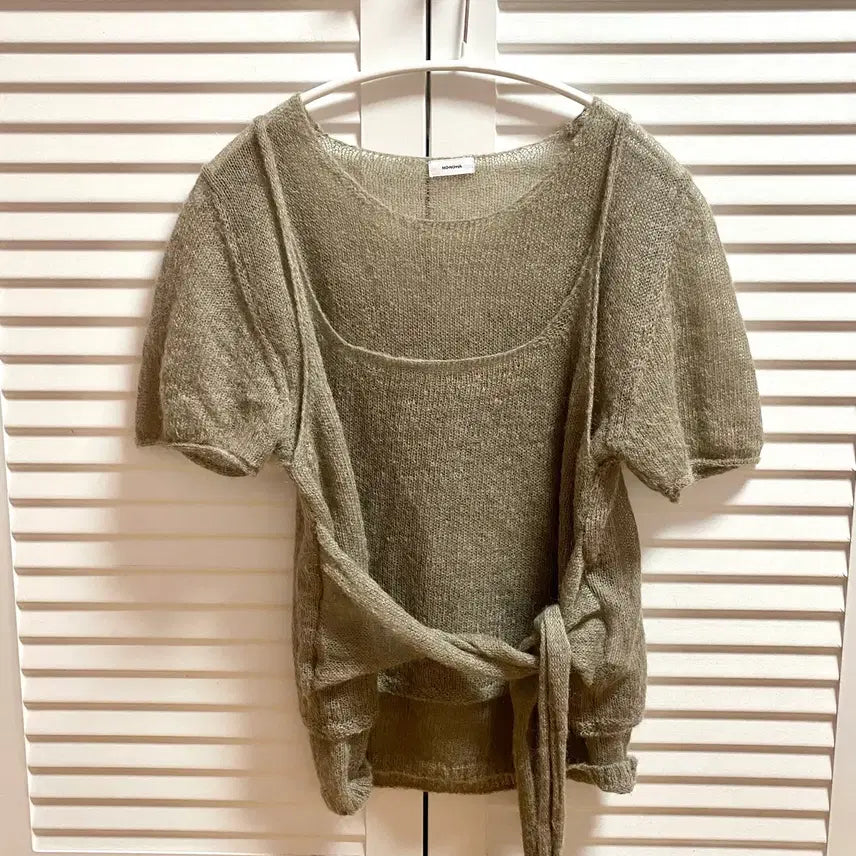 [BUNJANG] Monoha Mohair Knit &amp; Sleeveless Set / 모노하 모헤어 니트&amp;슬리브리스