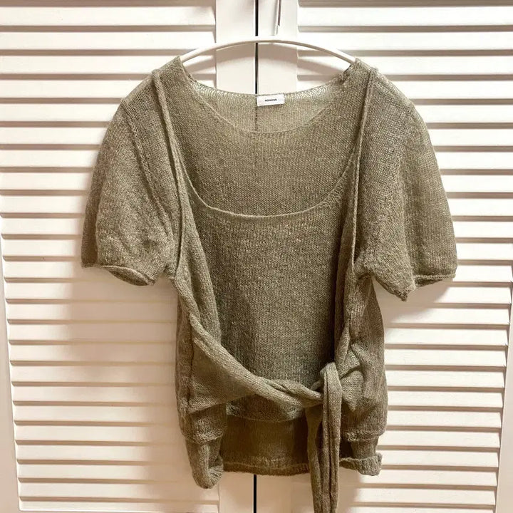 [BUNJANG] Monoha Mohair Knit &amp; Sleeveless Set / 모노하 모헤어 니트&amp;슬리브리스