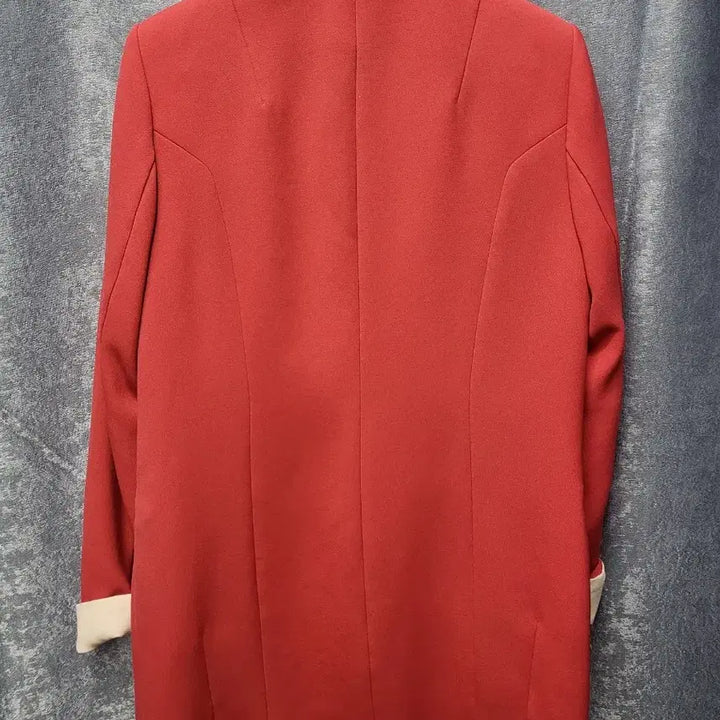 [BUNJANG] Tatrinet Red Contrast Double Button Long Jacket / tatrinet 레드 배색 더블 버튼 롱자켓