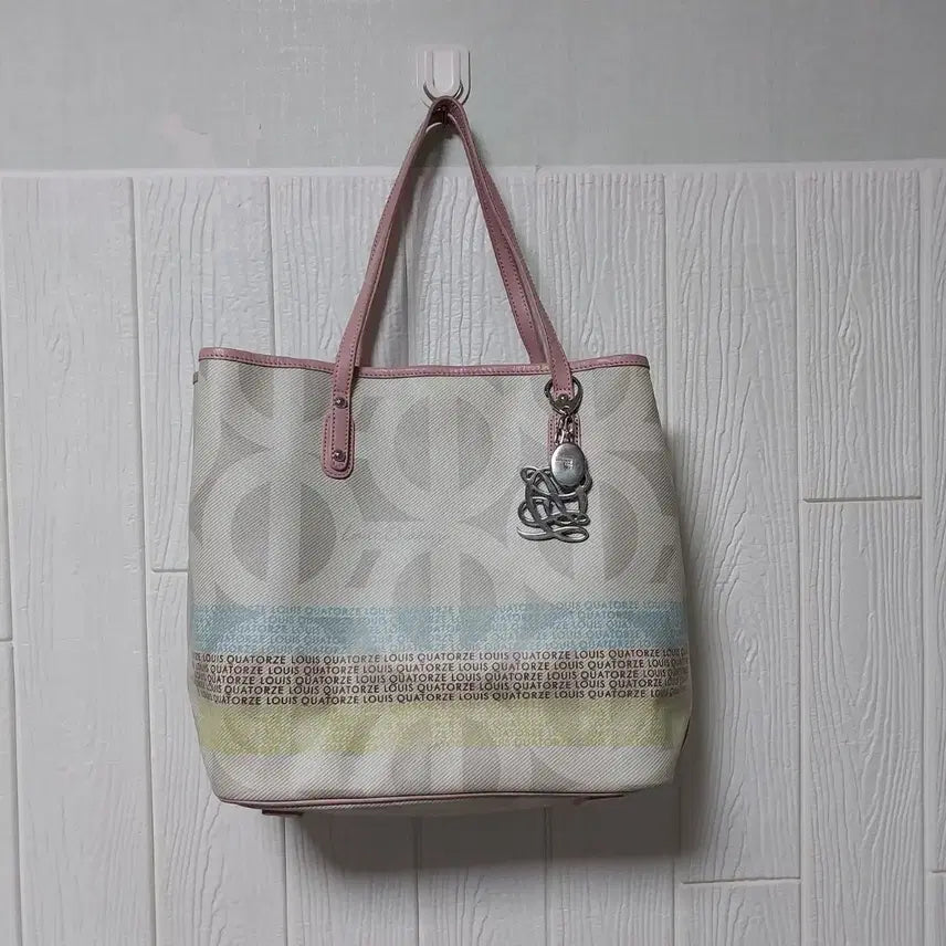 [BUNJANG] Louis Quatorze Tote Bag Ivory Pink Trim / 루이까또즈 토트백