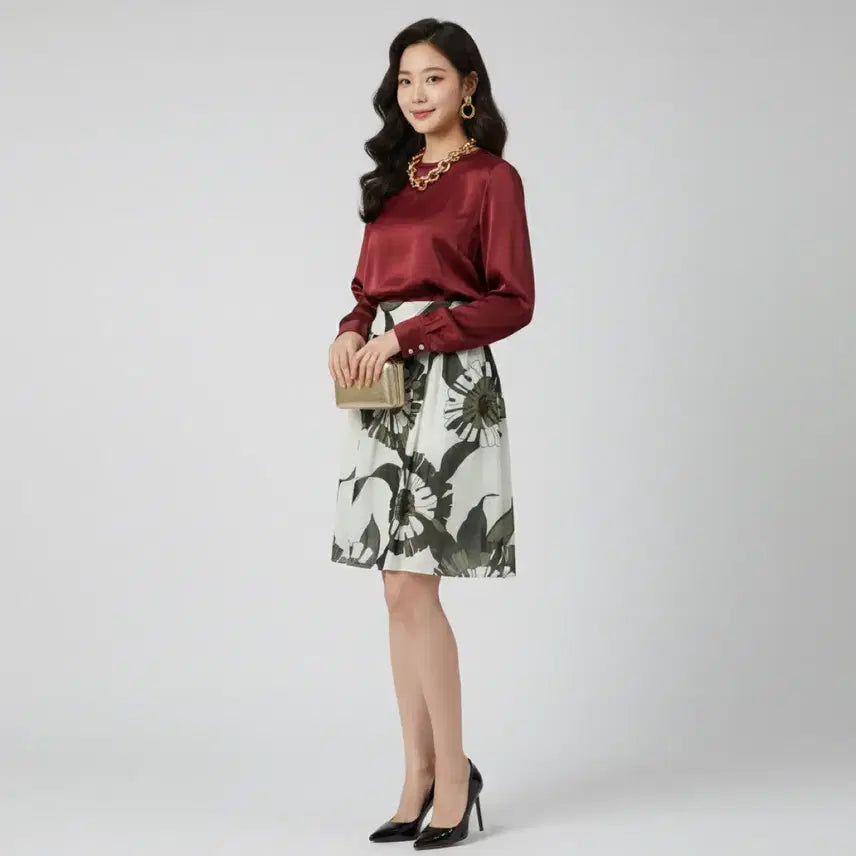 [BUNJANG] Roem Floral Chiffon Skirt / [새상품급] 로엠(Roem) 플라워 시폰 스커트