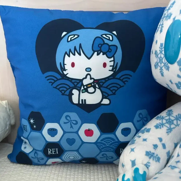 [BUNJANG] Evangelion Rei Ayanami x Hello Kitty Cushion / 키티 레이 에반게리온 쿠션