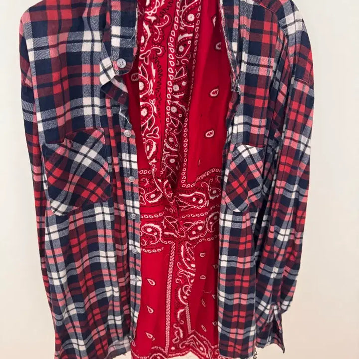 [BUNJANG] Old Park Bandana Checkered Shirt / 올드파크 반다나 셔츠 남방