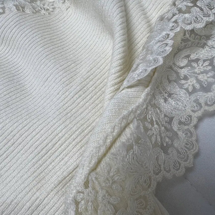 [BUNJANG] Zara Lace Ribbed Top - Size S / 자라 레이스 리브드 탑 s