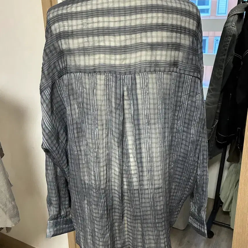 [BUNJANG] Checkered See-Through Shirt / 체크 시스루 셔츠