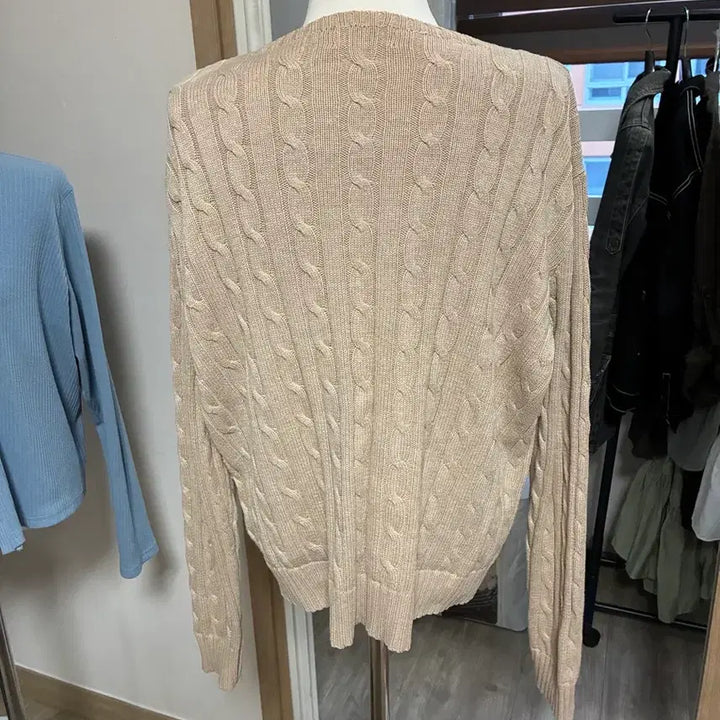 [BUNJANG] Polo Ralph Lauren Cable Knit Sweater Beige / 폴로 랄프로렌 케이블 니트 베이지