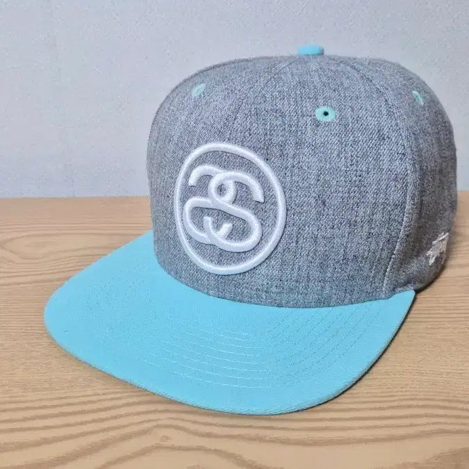 [BUNJANG] Stussy SS Logo Snapback Hat Gray/Mint / 스투시 SS로고 스냅백 모자 회색/민트 프리 57-59cm 가능