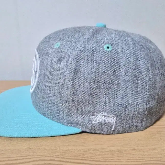 [BUNJANG] Stussy SS Logo Snapback Hat Gray/Mint / 스투시 SS로고 스냅백 모자 회색/민트 프리 57-59cm 가능