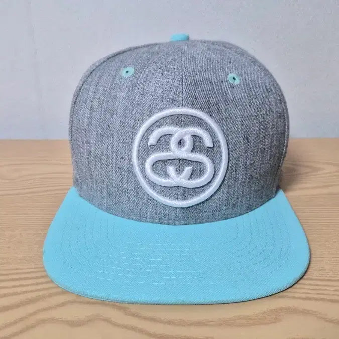 [BUNJANG] Stussy SS Logo Snapback Hat Gray/Mint / 스투시 SS로고 스냅백 모자 회색/민트 프리 57-59cm 가능