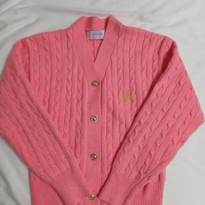 [BUNJANG] Rolarola Cable Knit Pink Cardigan / 로라로라 케이블핑크가디건 rolarola