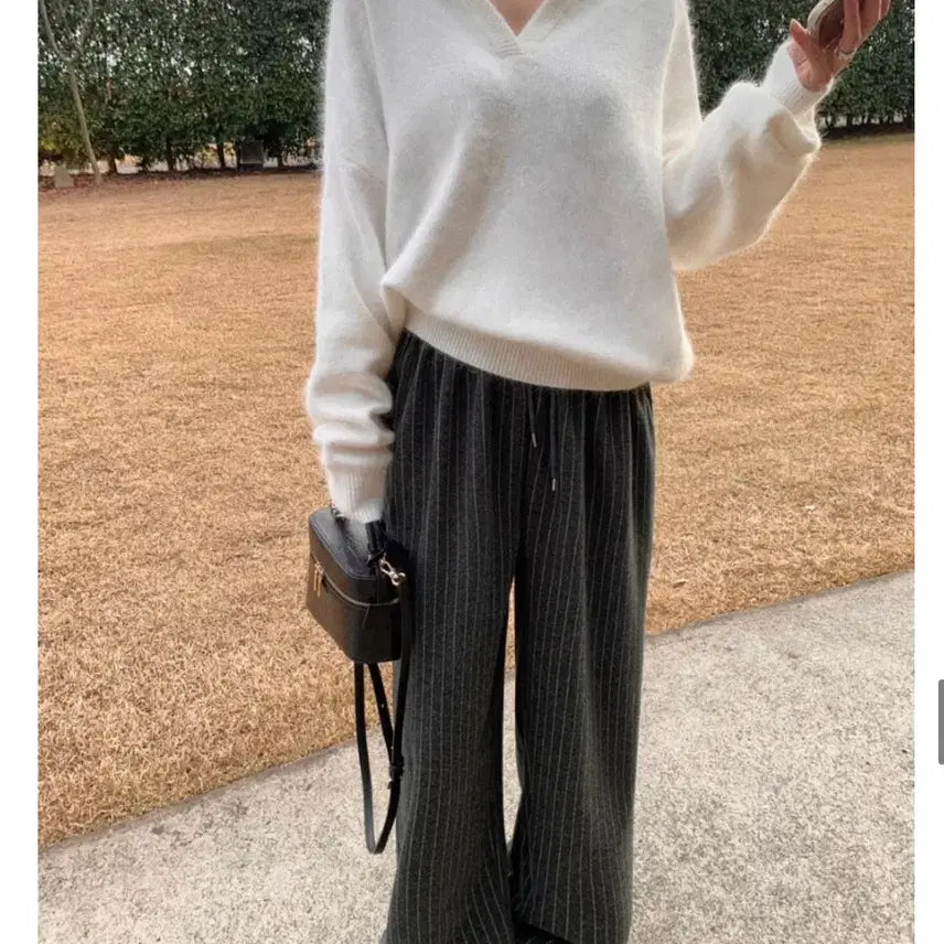 [BUNJANG] Dayz U Brushed Cotton Stripe Banding Pants / 데이즈유 양기모 스트라이프 밴딩 팬츠