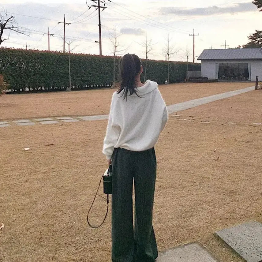 [BUNJANG] Dayz U Brushed Cotton Stripe Banding Pants / 데이즈유 양기모 스트라이프 밴딩 팬츠