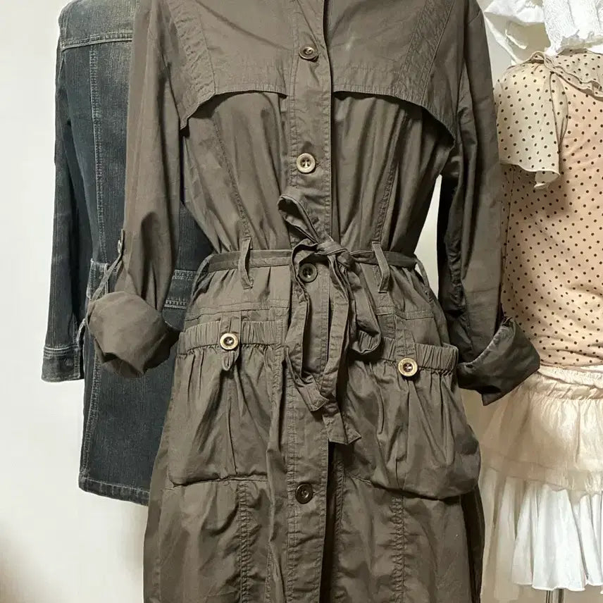 [BUNJANG] Y2K Khaki Field Dress / Y2K 야상 원피스