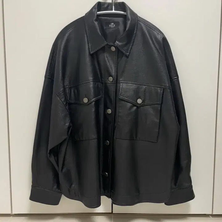 [BUNJANG] Leather Shirt Jacket (Black) / 레더 셔츠 자켓(블랙)