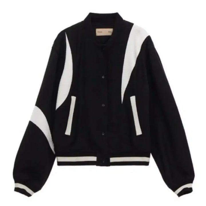 [BUNJANG] Matinkim Color Object Baseball Jumper Varsity Black / 마뗑킴 컬러 오브젝트 베이스볼 점퍼 바시티 블랙