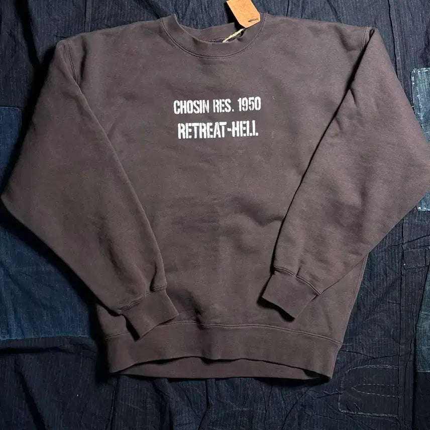 [SOLD OUT] 논스탁 리트리트 헬 스텐실 17.5oz 베이직 스웻셔츠 빈티지 블랙 L
