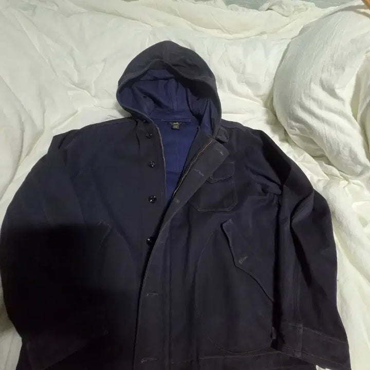 [BUNJANG] RRL Hooded Deck Jacket L Navy / 더블알엘 후드 덱자켓 L 네이비