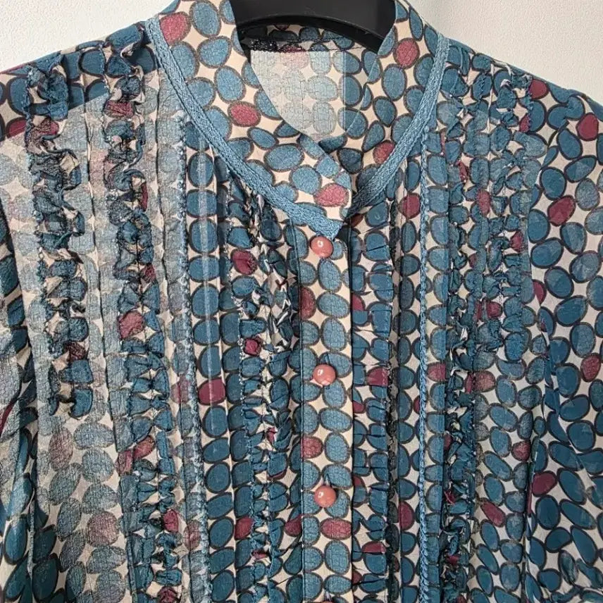 [BUNJANG] VALENCIA Silk Printed Blouse / VALENCIA 발렌시아 나염 실크 블라우스-55(드라이/새상급)