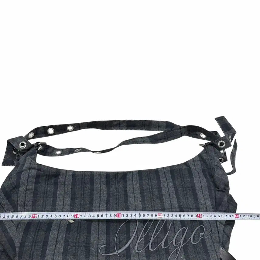 [BUNJANG] ILLIGO Letter Big Shoulder Bag (Check, Gray) / ILLIGO 일리고 레터 빅 숄더백 체크 그레이 가방