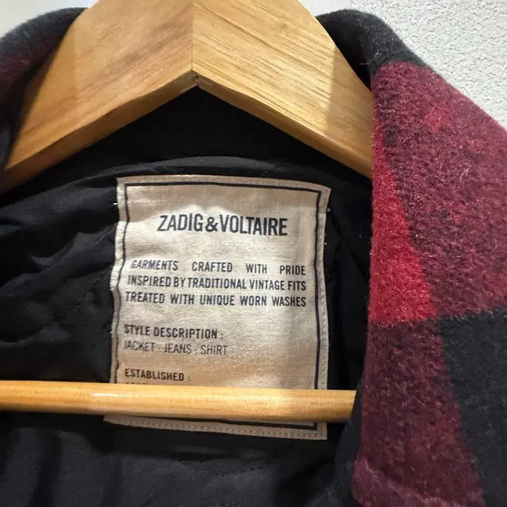 [BUNJANG] Zadig &amp; Voltaire Timber Check Wool Overshirt Jacket / 쟈딕앤볼테르 Timber 오버셔츠 스타일 체크 울 재킷