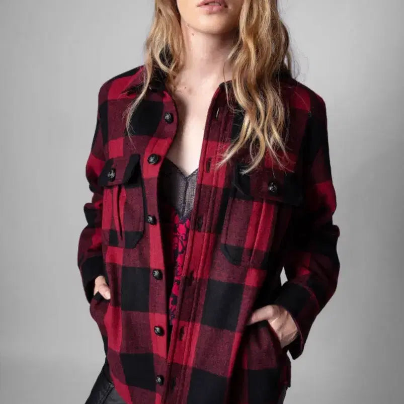 [BUNJANG] Zadig &amp; Voltaire Timber Check Wool Overshirt Jacket / 쟈딕앤볼테르 Timber 오버셔츠 스타일 체크 울 재킷