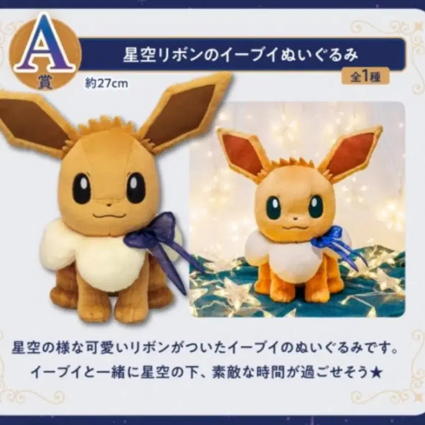 [BUNJANG] Pokemon Eevee Ichiban Kuji Starlight Medium Plush / 포켓몬 이브이 제일복권 스타라이트 중형 인형